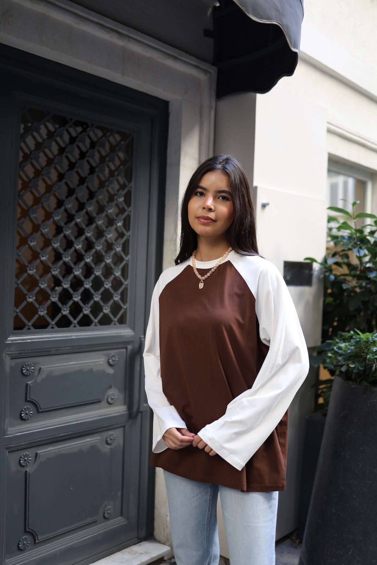 Reglan Kol Body Kahve - Beyaz