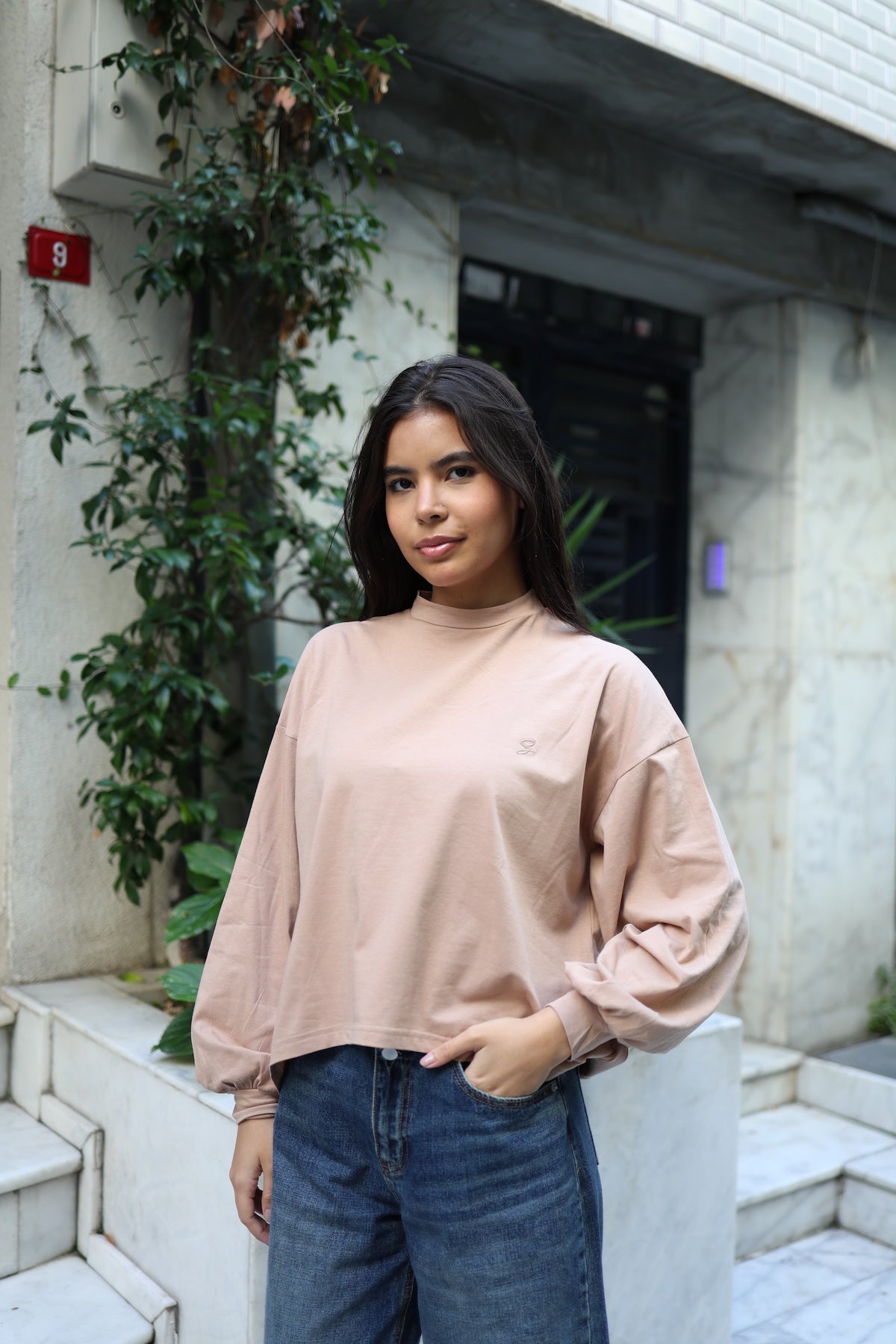 Dik Yaka Balon Kollu Body Camel