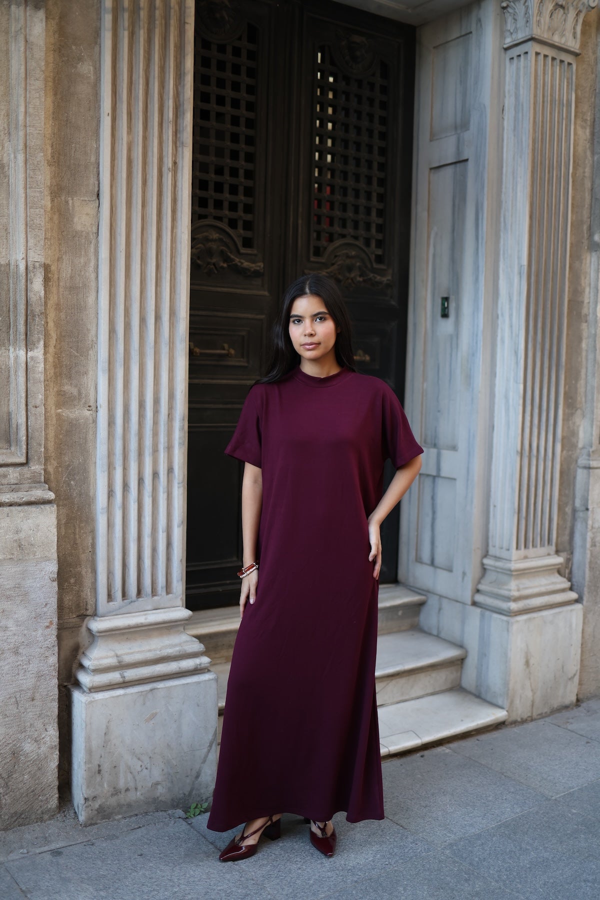 İkili Abaya Takım - Mürdüm