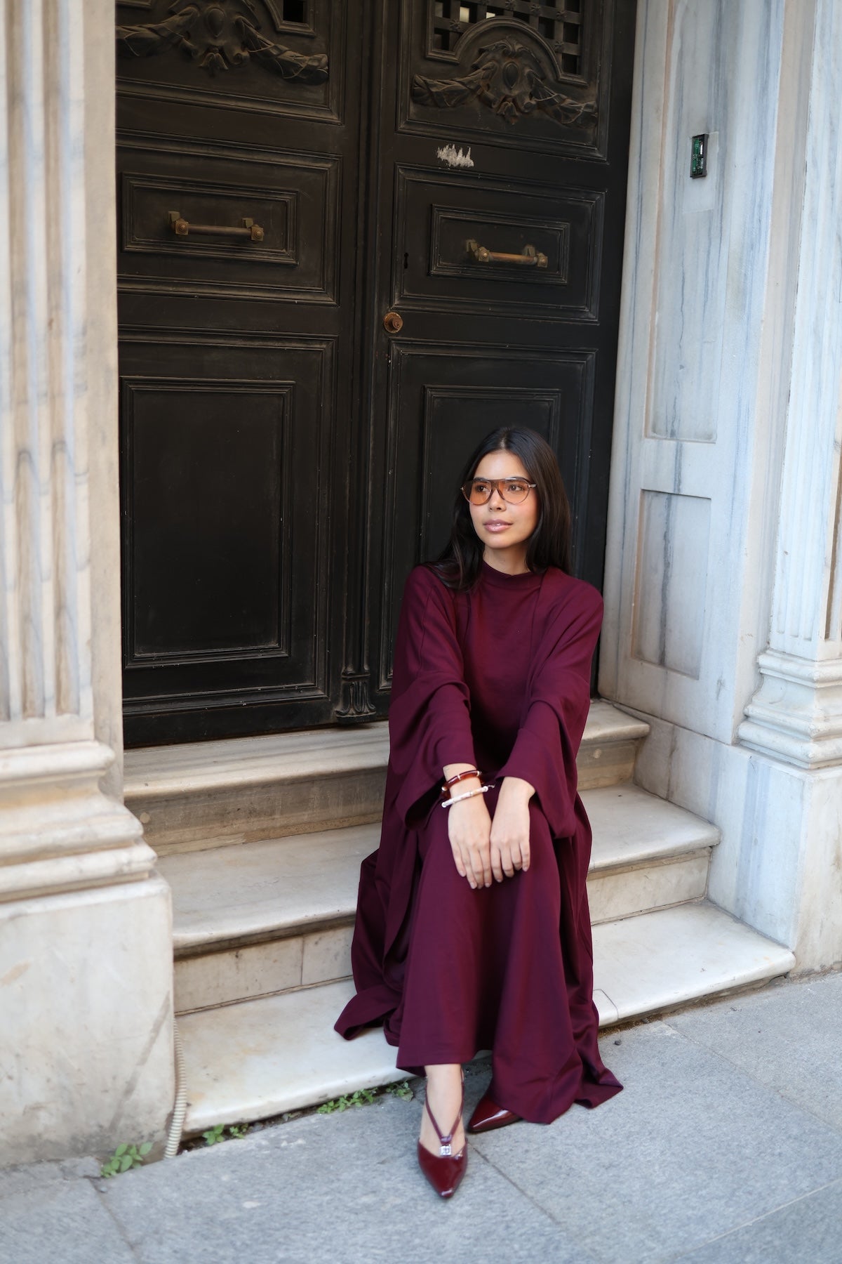 İkili Abaya Takım - Mürdüm