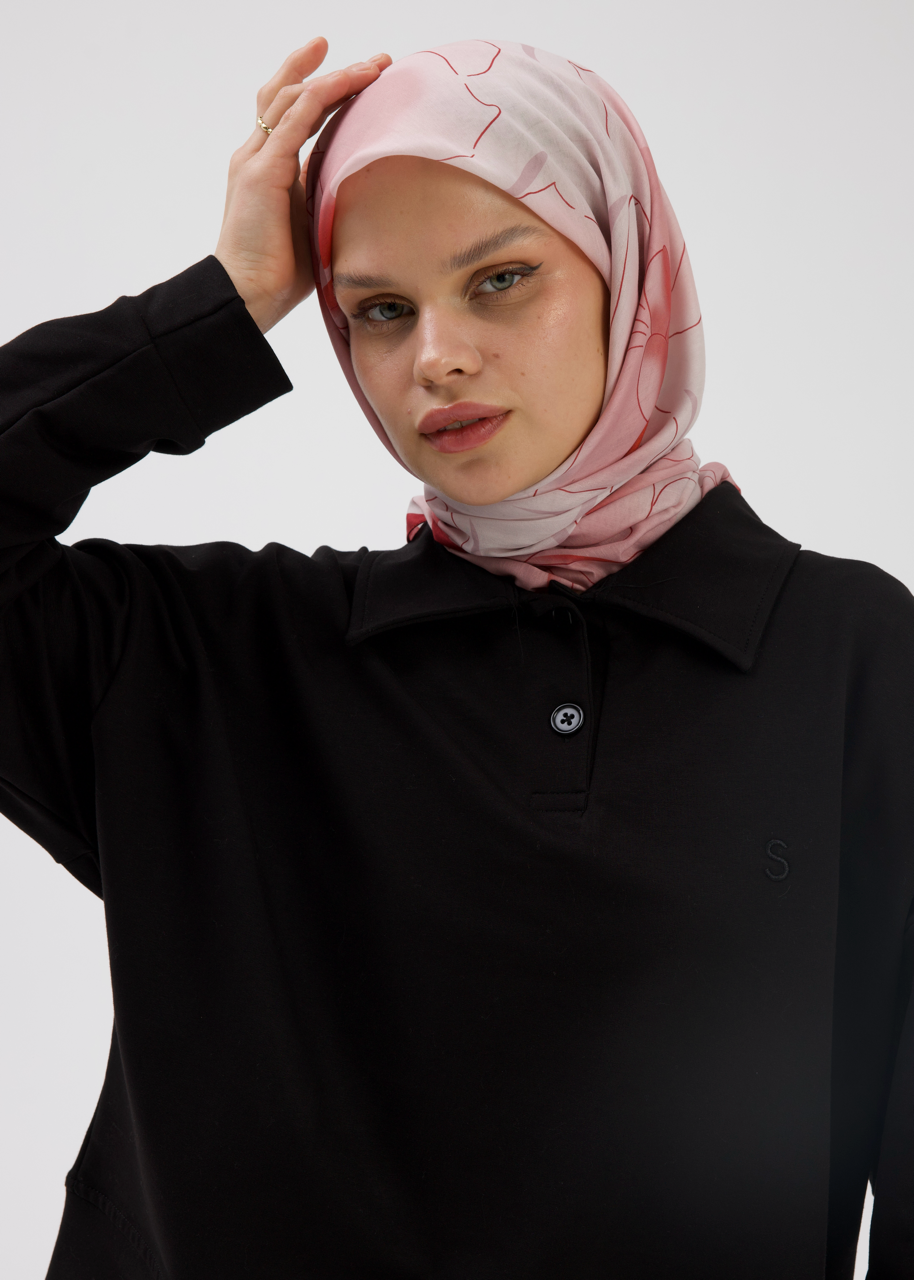 Orkide Desen Soft Bambu Eşarp Bordo