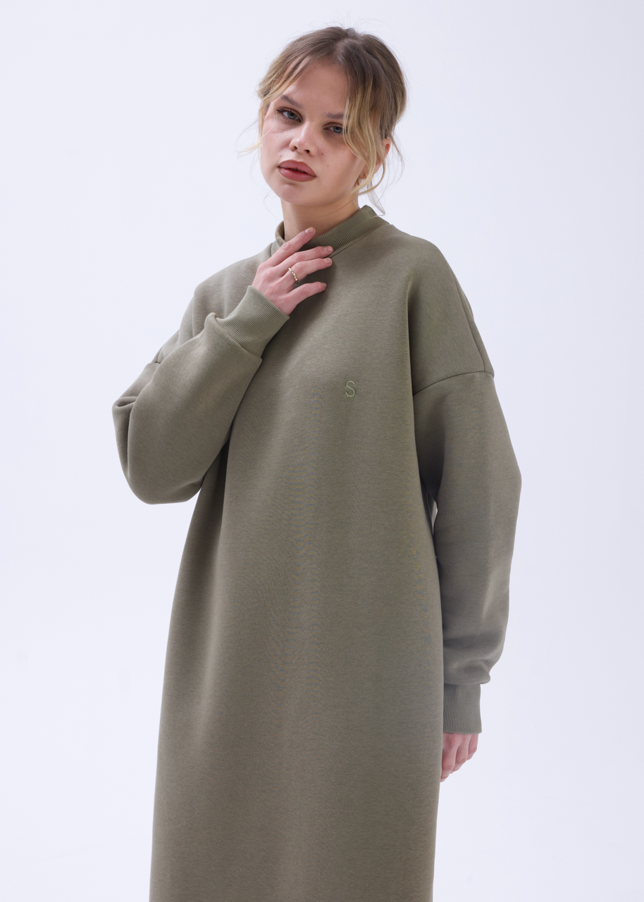 Comfy Sweat Elbise Haki