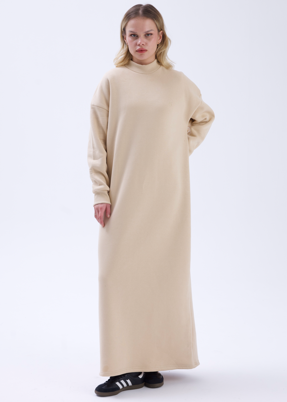 Comfy Sweat Elbise Bej