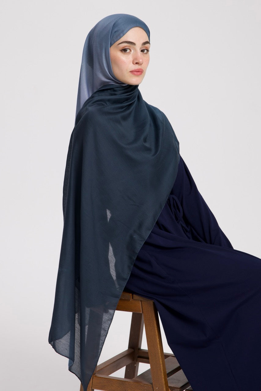 Degrade Soft Bambu Şal Lacivert