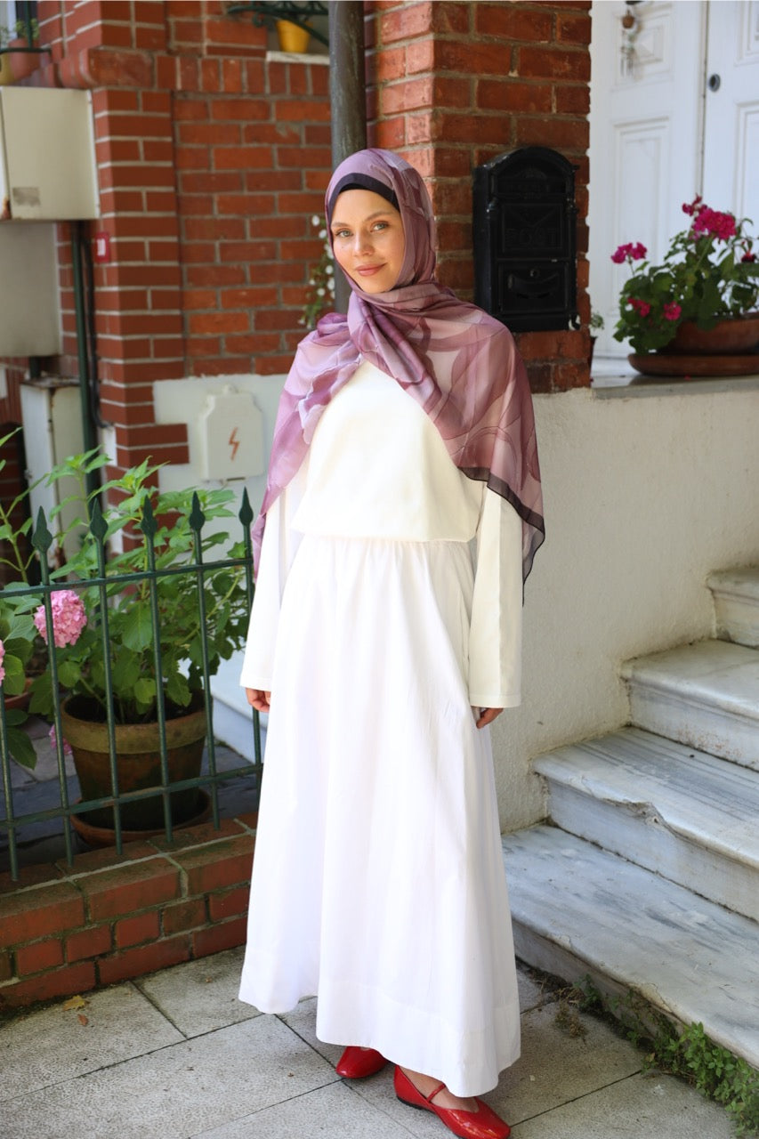 Lale Desen Soft Bambu Şal Mürdüm