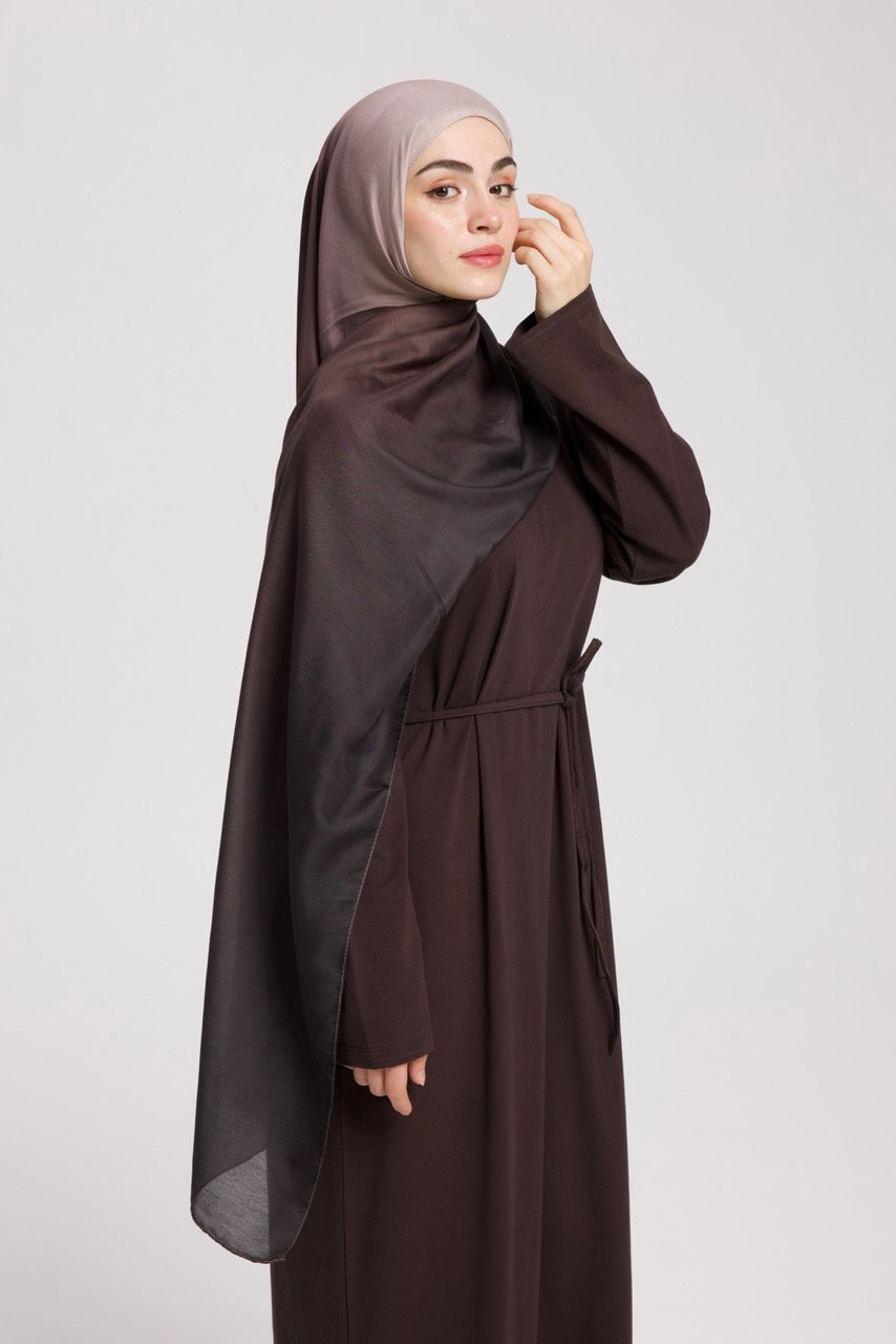 Degrade Soft Bambu Şal Kahverengi Bej