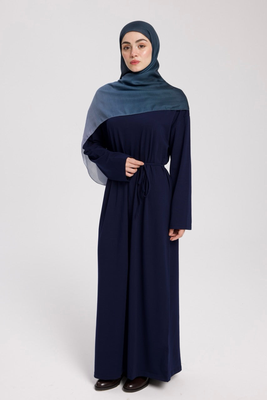 Dik Yaka 140 CM Elbise Lacivert
