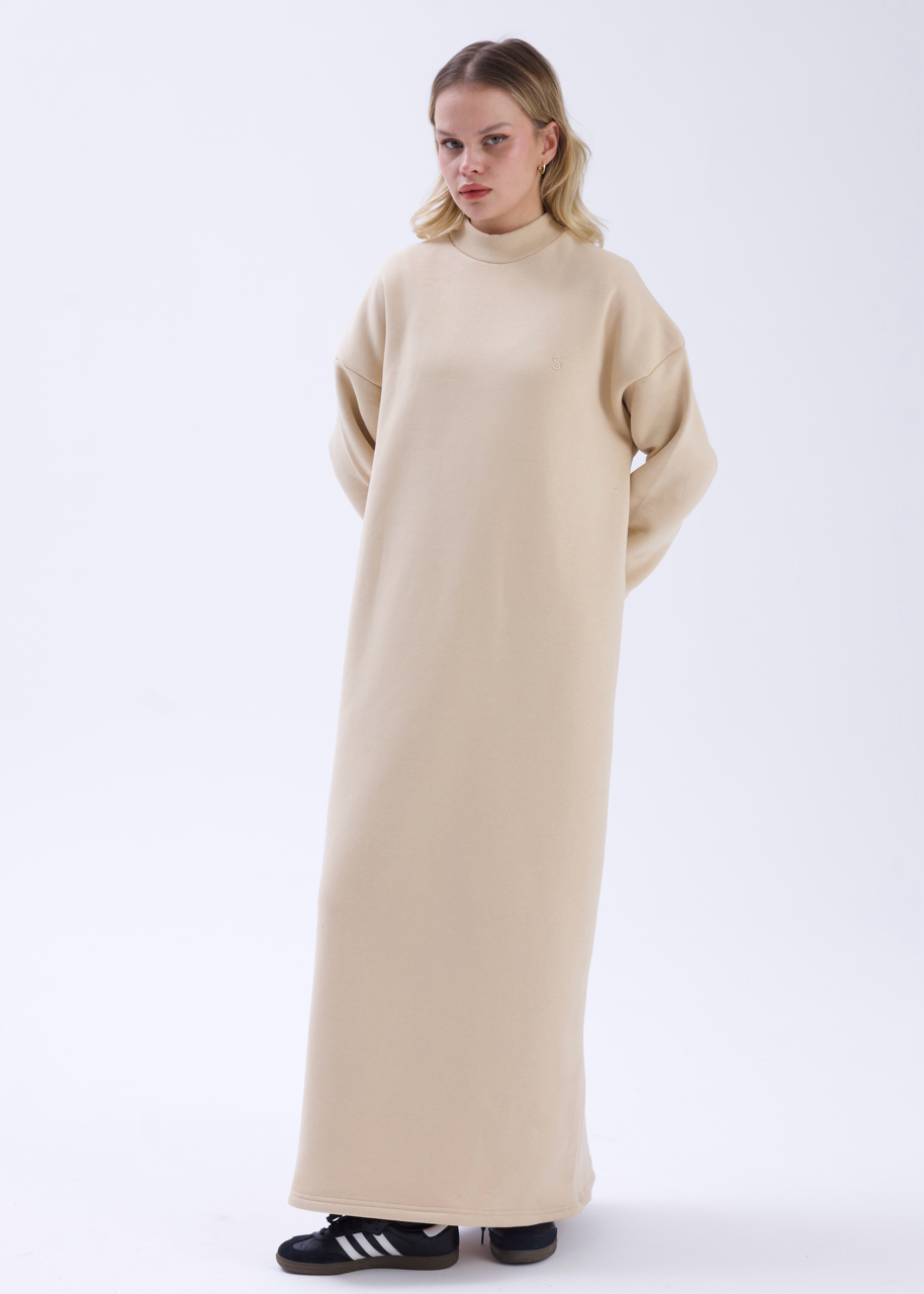 Comfy Sweat Elbise Bej