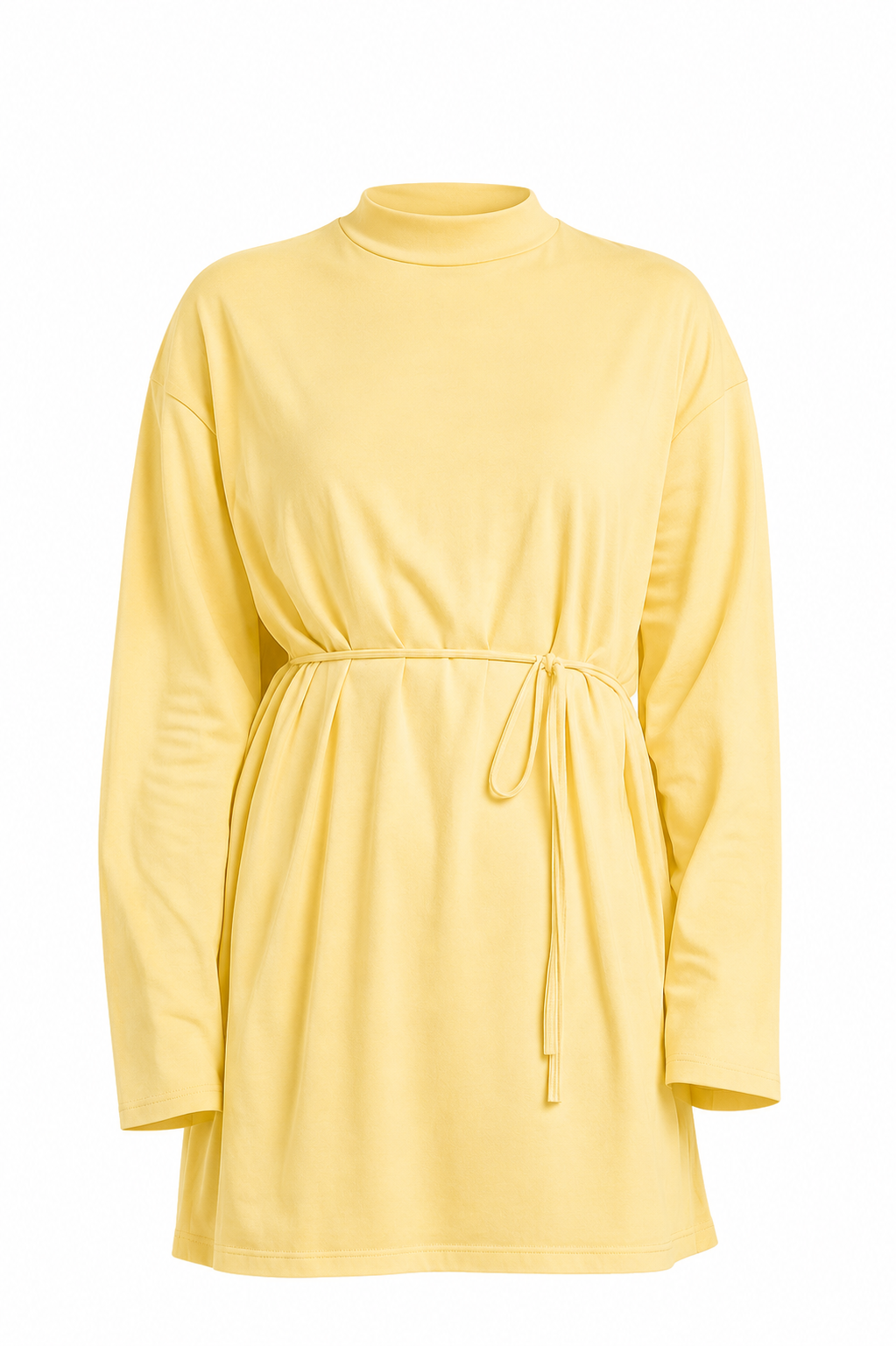 Dik Yaka 85 CM Tunik Sarı