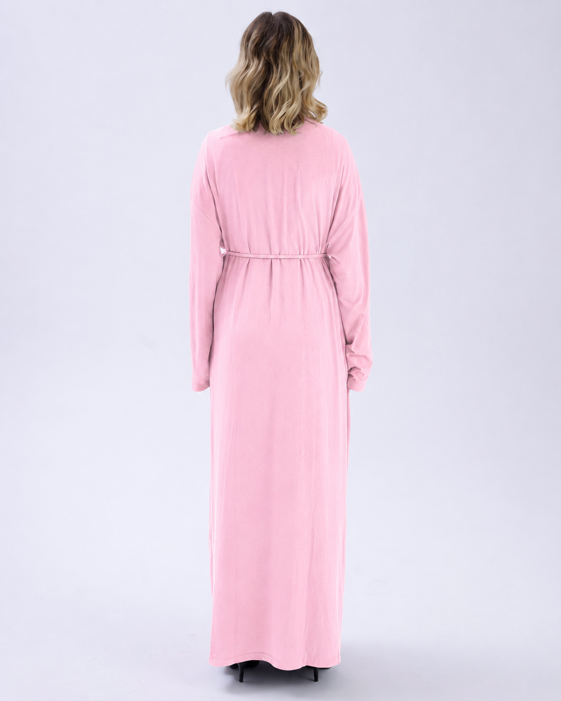 Dik Yaka 140 CM Elbise Pembe