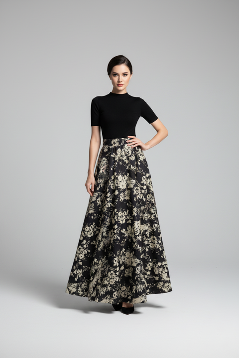 Vintage Flora Etek Siyah