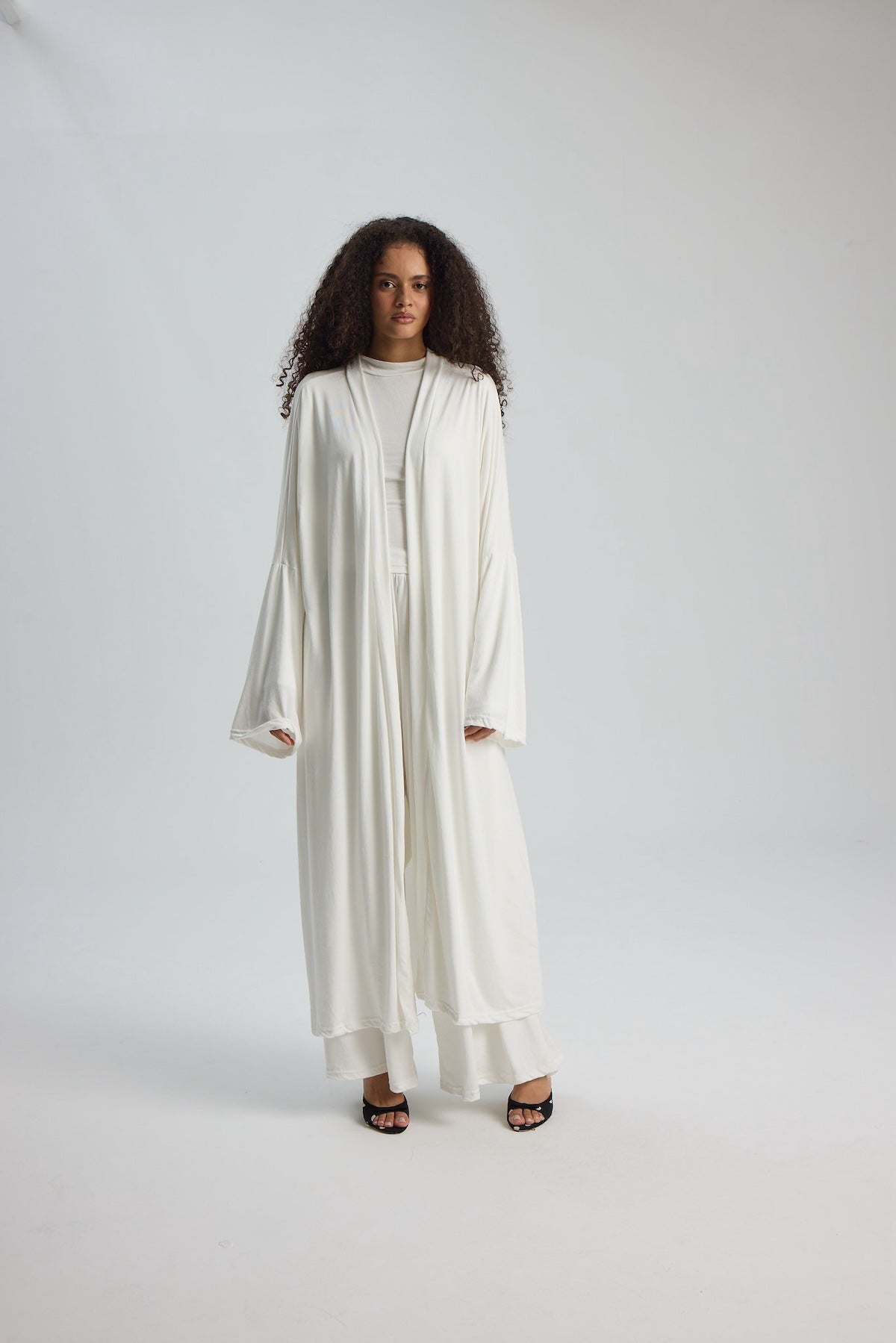 Viskon Penye Abaya Ekru