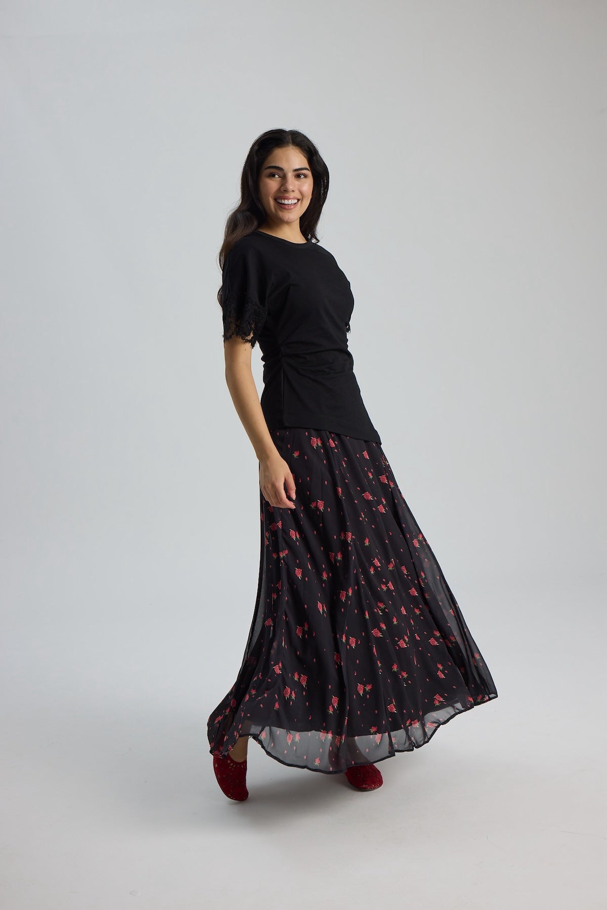 Petite Rose Şifon Etek 100CM