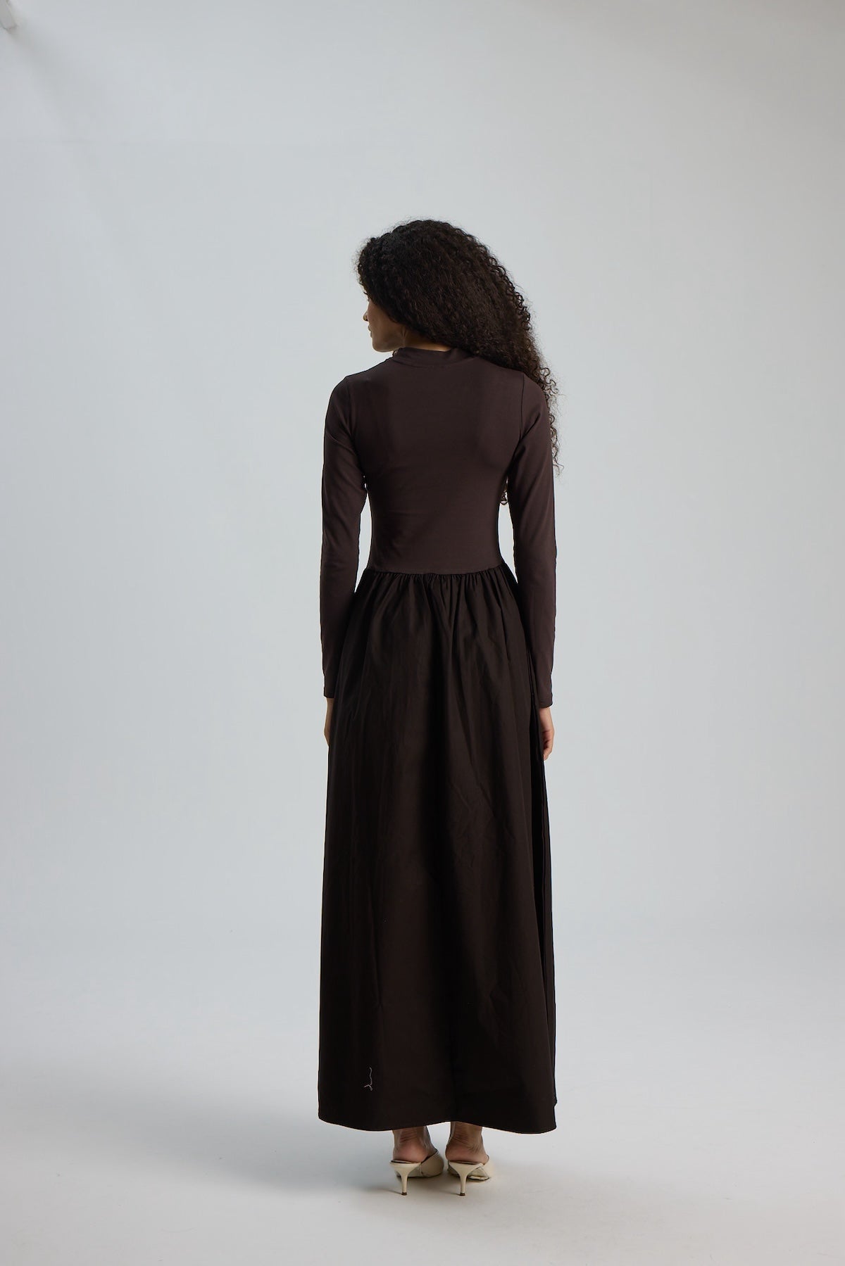 Noir Maxi Elbise Acı Kahve