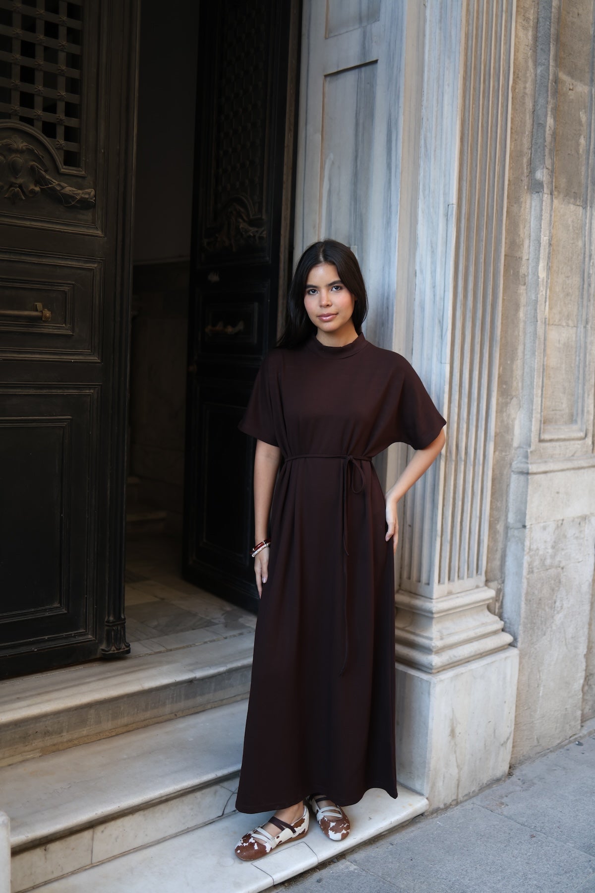 İkili Abaya Takım - Kahverengi