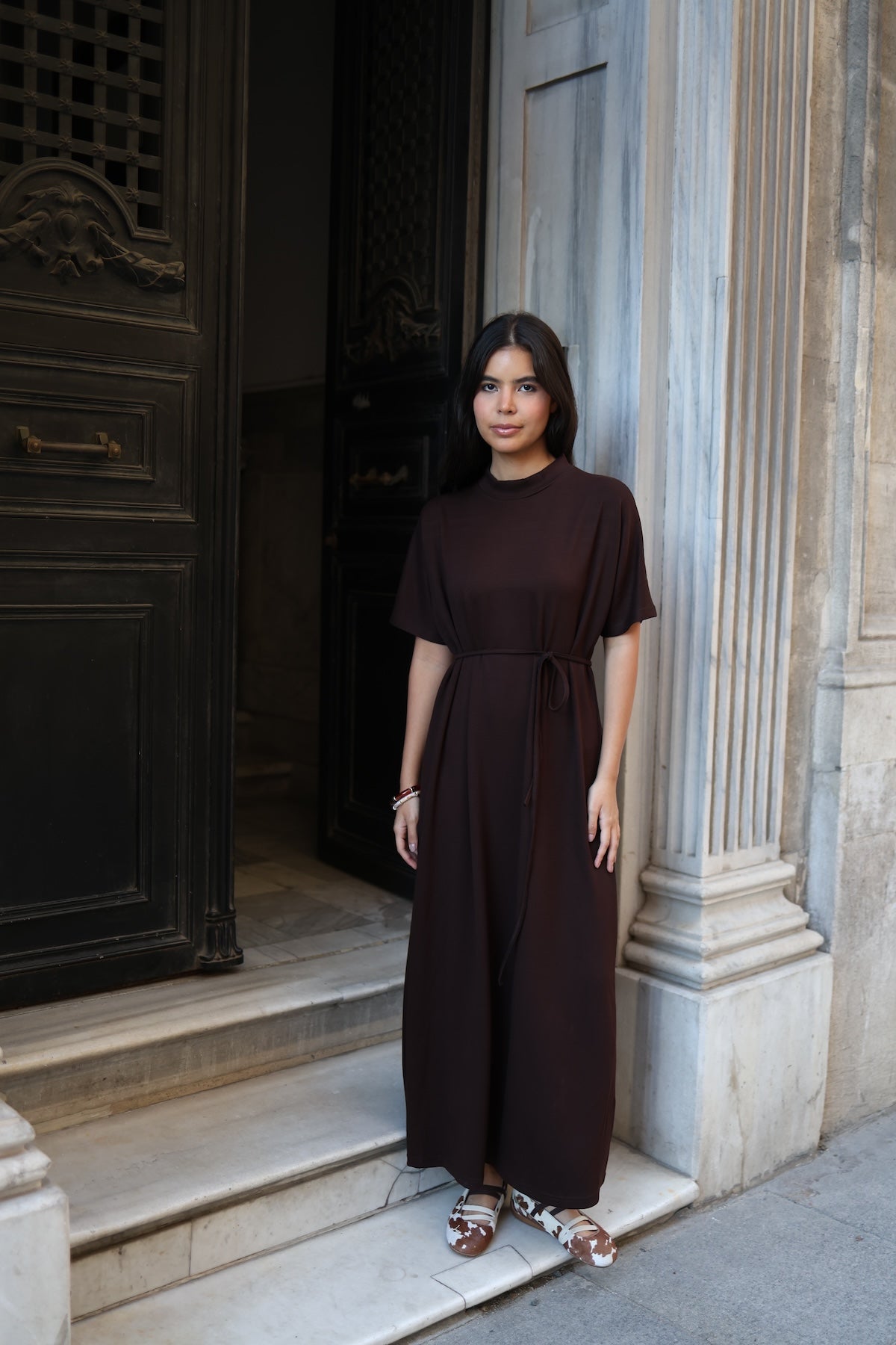 İkili Abaya Takım - Kahverengi