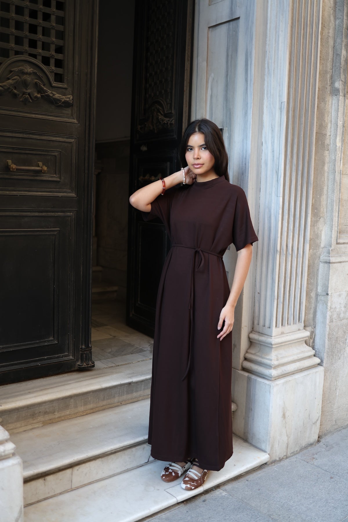 İkili Abaya Takım - Kahverengi