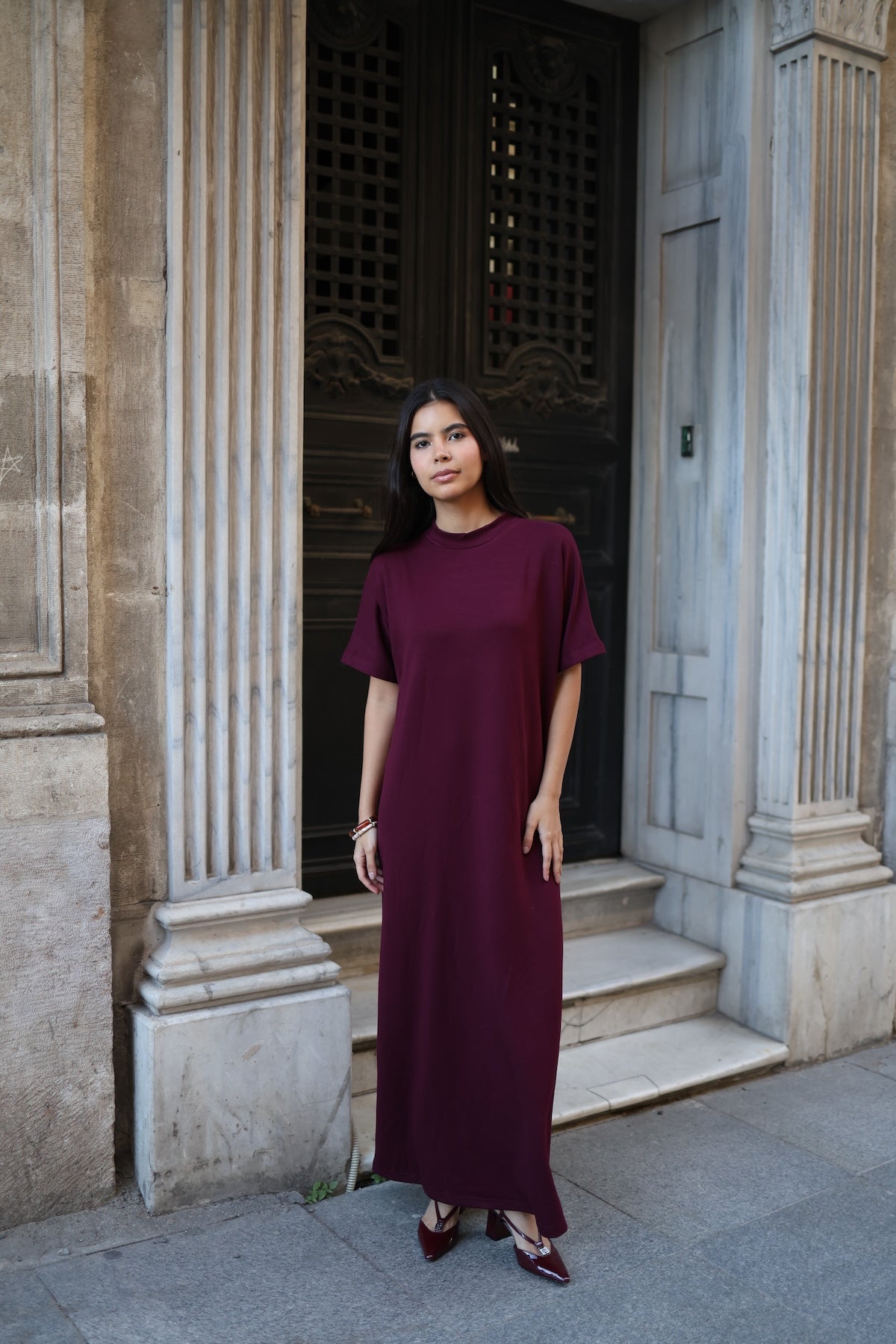 İkili Abaya Takım - Mürdüm