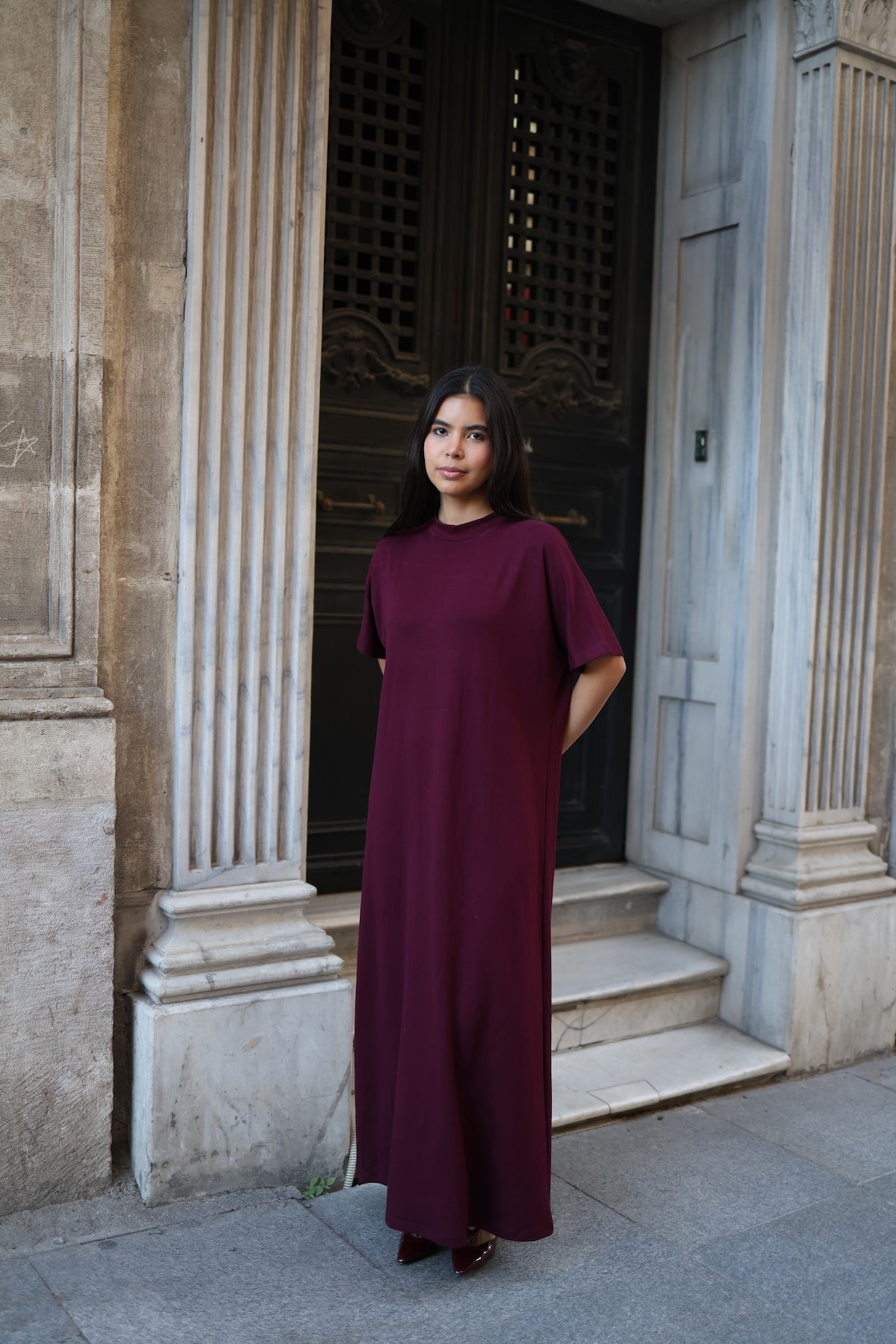 İkili Abaya Takım - Mürdüm