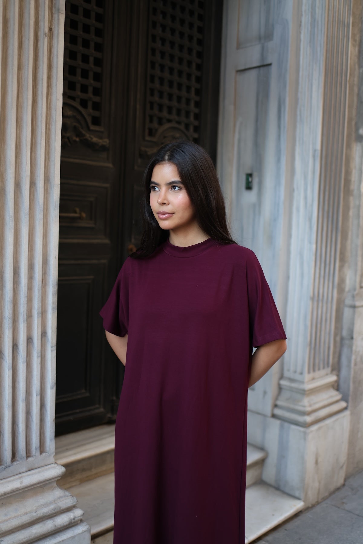 İkili Abaya Takım - Mürdüm
