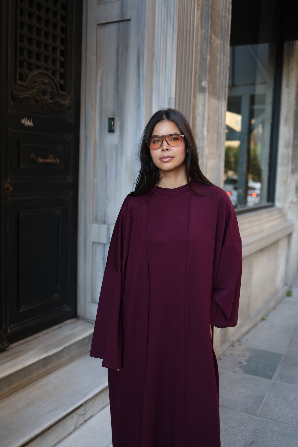 İkili Abaya Takım - Mürdüm
