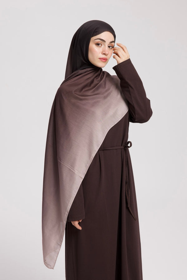 Degrade Soft Bambu Şal Kahverengi Bej