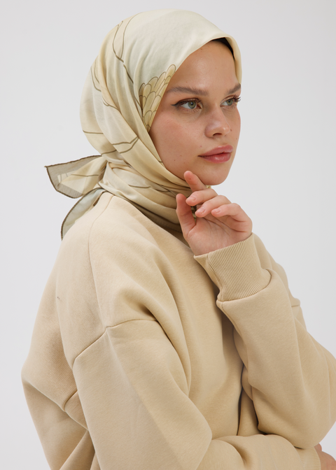 Manolya Desen Soft Bambu Eşarp Hardal