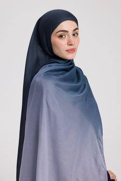 Degrade Soft Bambu Şal Lacivert