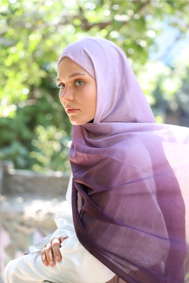 Degrade Soft Bambu Şal Lila Mor