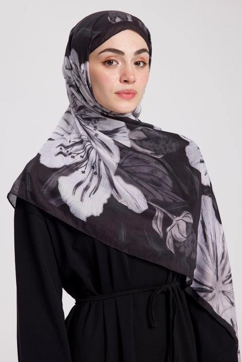 UBÇ Desen Soft Bambu Şal Siyah - Beyaz