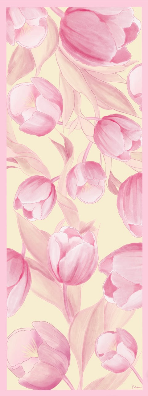 Lale Desen Soft Bambu Şal Pembe
