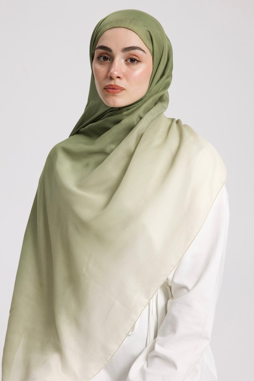 Degrade Soft Bambu Şal Yeşil
