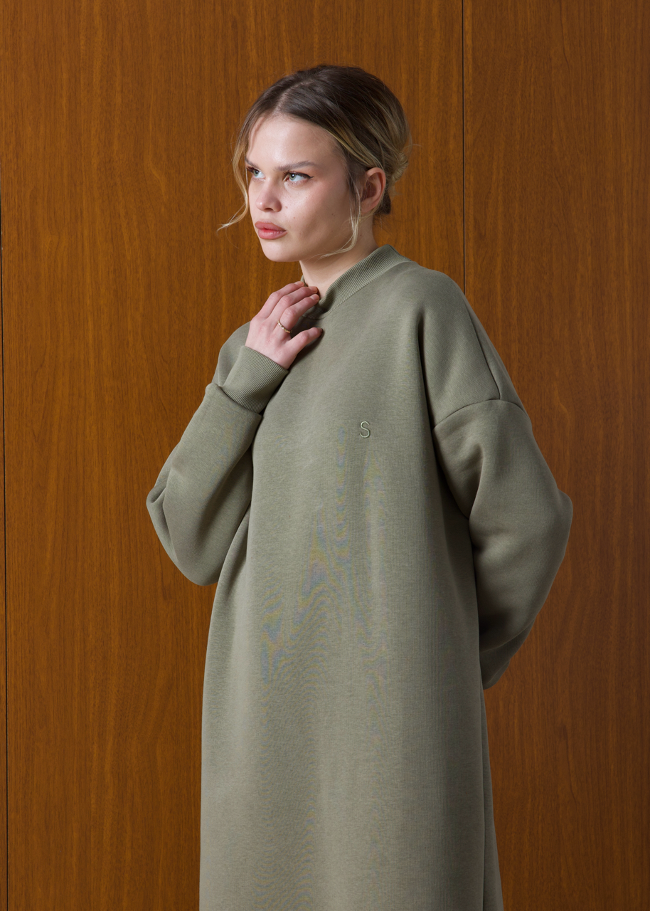 Comfy Sweat Elbise Haki