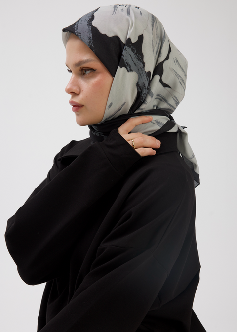 UBÇ Desen Soft Bambu Eşarp Siyah