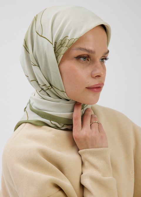 Manolya Desen Soft Bambu Eşarp Yeşil