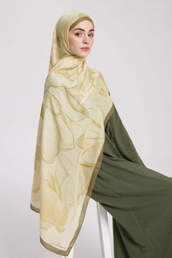 Manolya Desen Soft Bambu Şal Hardal