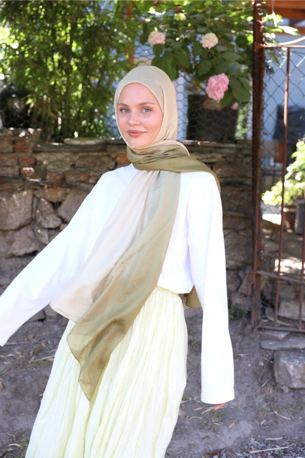 Degrade Soft Bambu Şal Yeşil