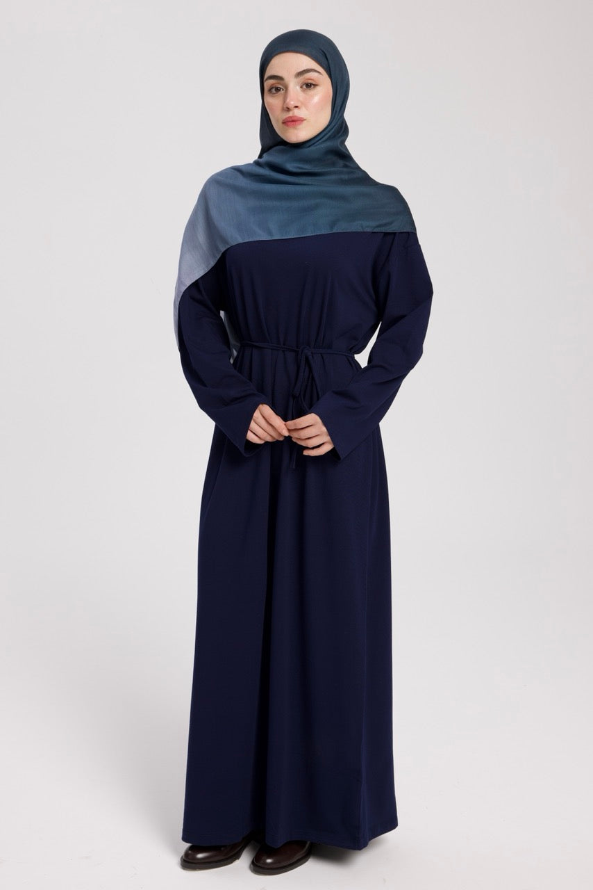 Dik Yaka 140 CM Elbise Lacivert