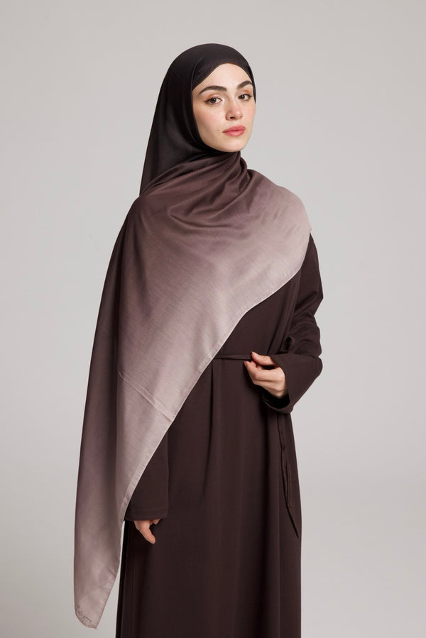 Degrade Soft Bambu Şal Kahverengi Bej