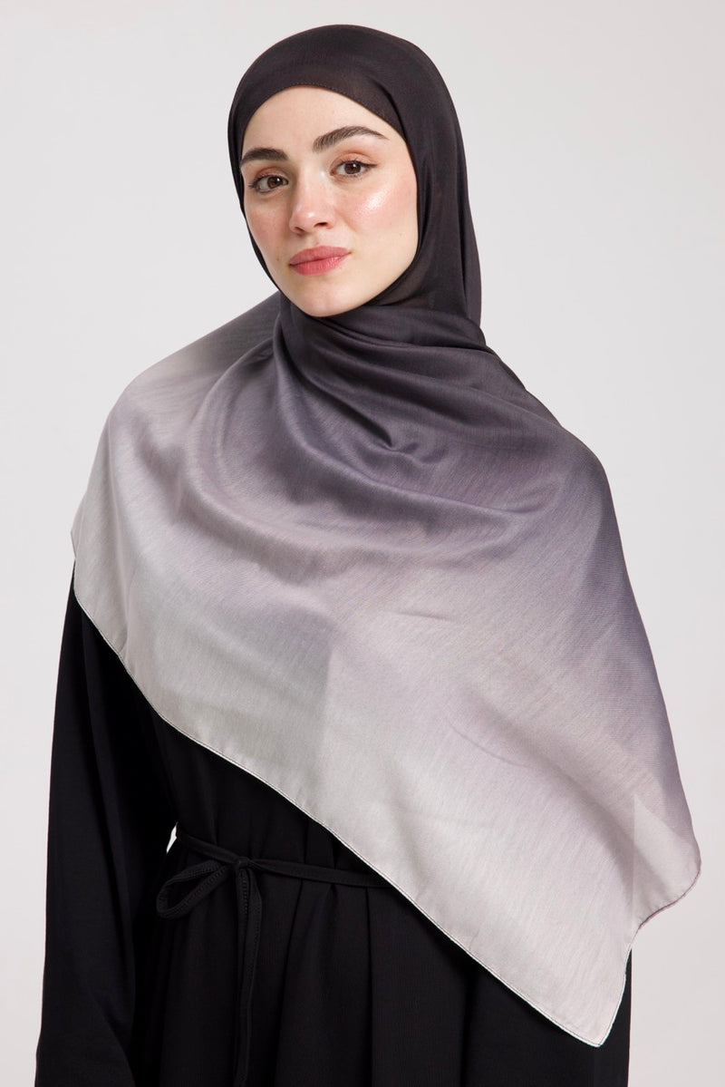 Degrade Soft Bambu Şal Siyah Beyaz