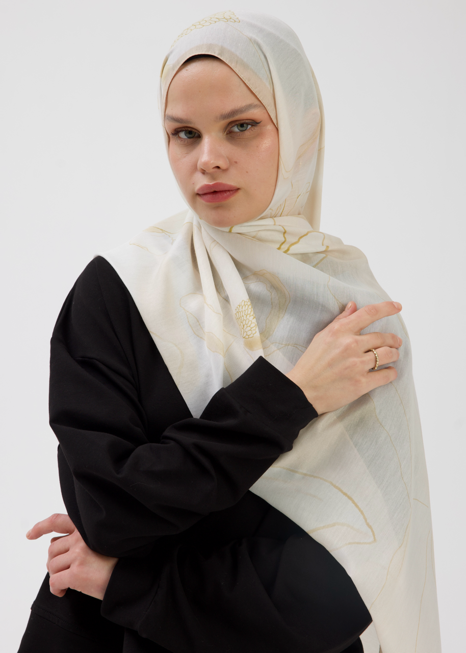 Manolya Desen Soft Bambu Şal Tereyağı Sarı