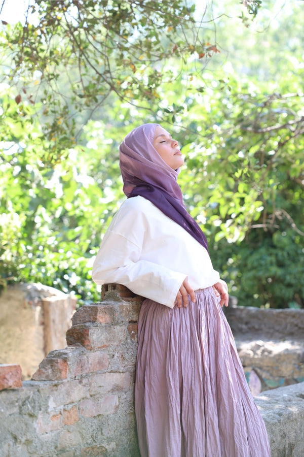 Degrade Soft Bambu Şal Lila Mor