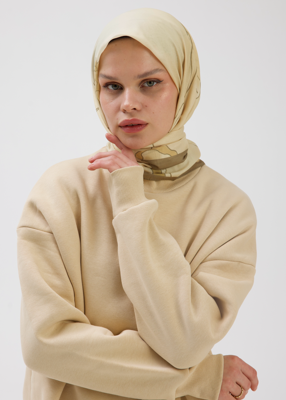 Manolya Desen Soft Bambu Eşarp Hardal