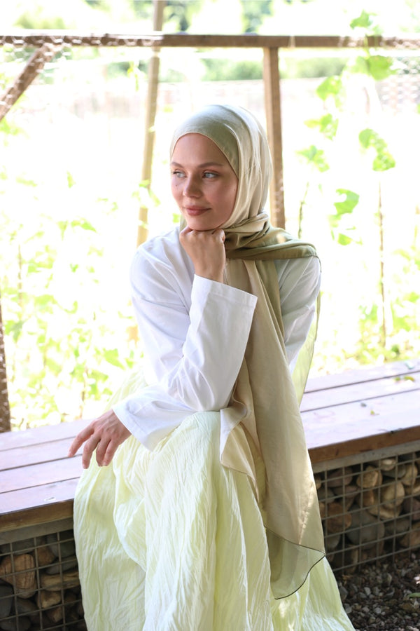 Degrade Soft Bambu Şal Yeşil