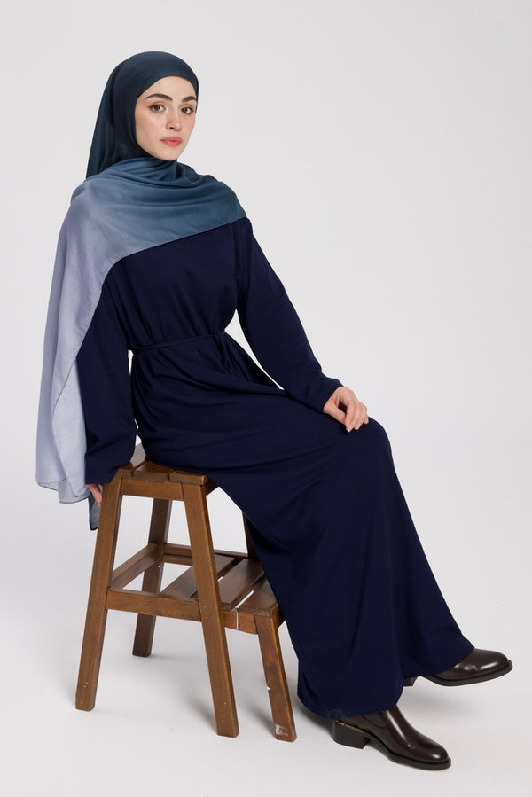 Dik Yaka 140 CM Elbise Lacivert