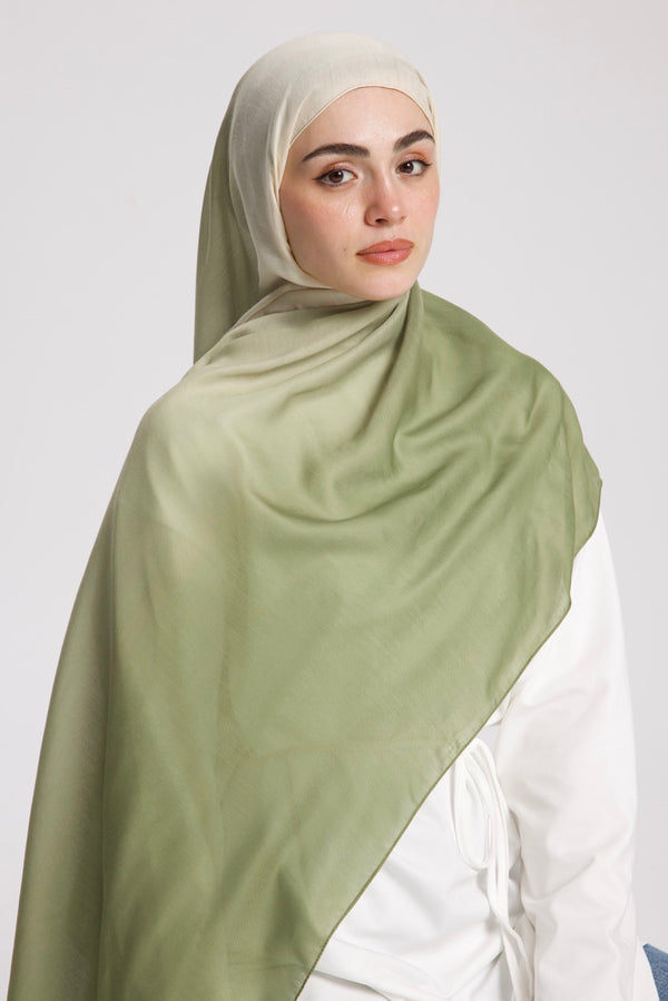 Degrade Soft Bambu Şal Yeşil