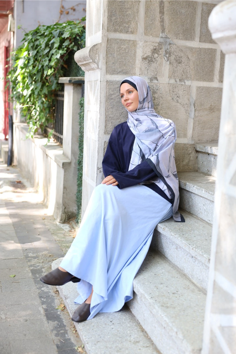 Düz Cepli Poplin Etek-103CM Bebek Mavi