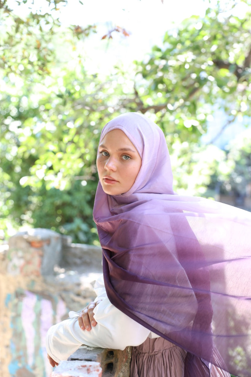 Degrade Soft Bambu Şal Lila Mor
