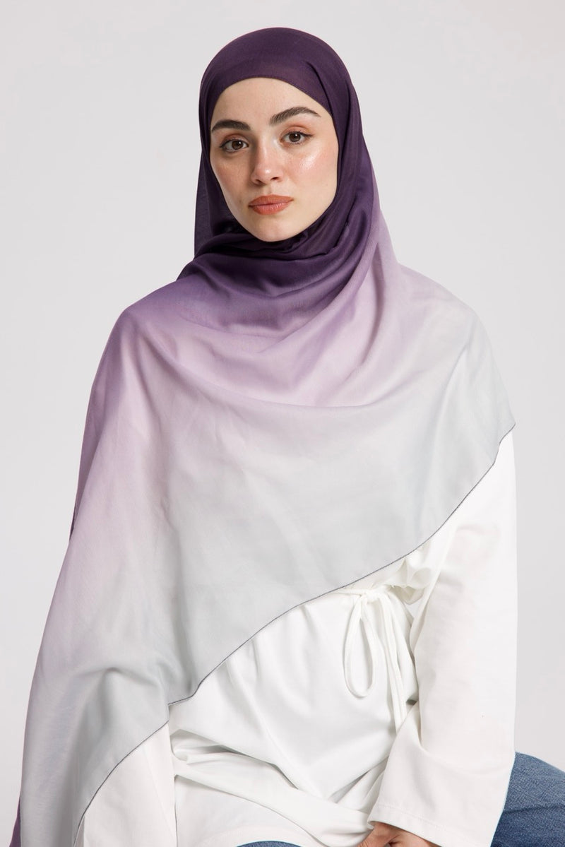Degrade Soft Bambu Şal Lila Mor