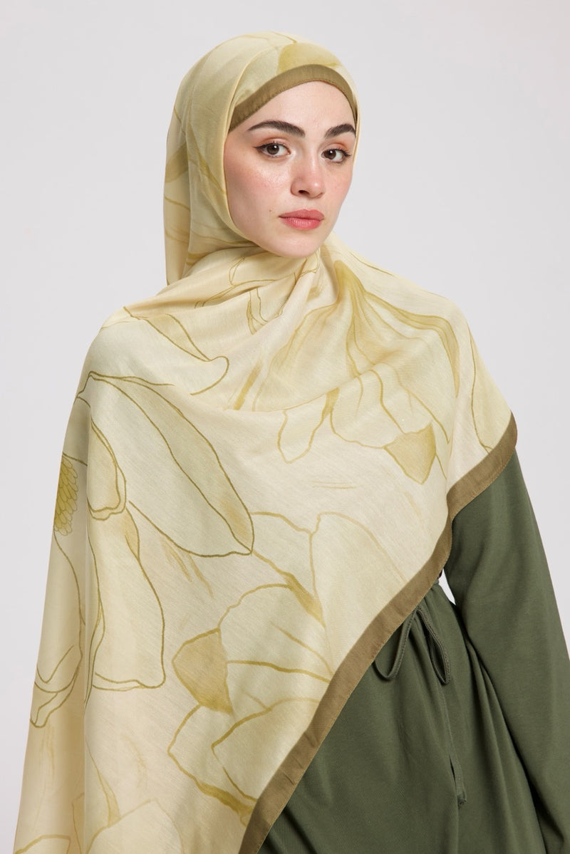 Manolya Desen Soft Bambu Şal Hardal